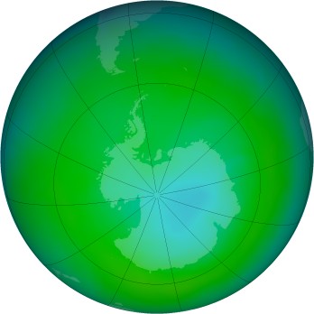 Antarctic ozone map for 2014-12